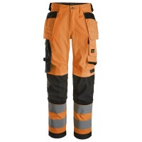 Snickers 6743 Hi-Vis Class 2 Womens Stretch Trousers Holster Pockets