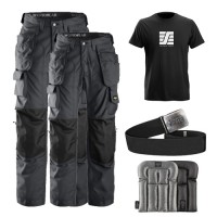 Snickers 3223 New Floor Layers Workwear Trousers x 2 Plus 9118 Knee Pads SnickersDirect Tshirt