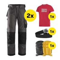 Snickers 2 x 3312 Trousers Plus SD T-Shirt & Knee Pads, A PTD Belt