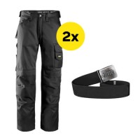 2 x Snickers 3312 3-Series Trousers, 3312 x 2 Plus A Belt