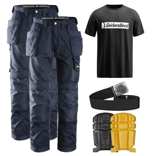 Snickers 2 x 3211 Kit Inc Snickers Direct TShirt, Kneepads & A PTD Belt Snickers 2 x 3211 Kit Inc Snickers Direct TShirt, Kneepads & A PTD Belt