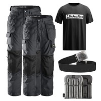 Snickers 3223 New Floor Layers Workwear Trousers x 2 Plus 9118 Knee Pads SnickersDirect Tshirt