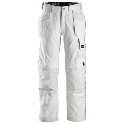 morfin Termisk Traktat Snickers 3214 Canvas Trousers Holster Pockets White
