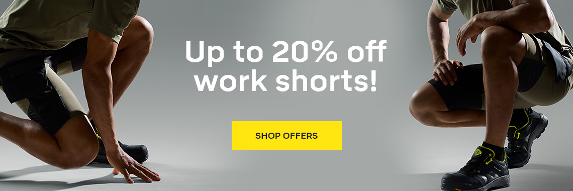 20% off new work shorts!