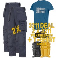 Snickers 2 x 3211 Kit Inc Snickers Direct TShirt, Kneepads & A PTD Belt